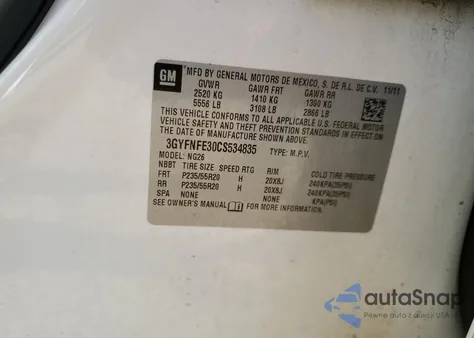 2012 Cadillac Srx Premium Collection z USA, uszkodzony, nr VIN 3GYFNFE30CS534835